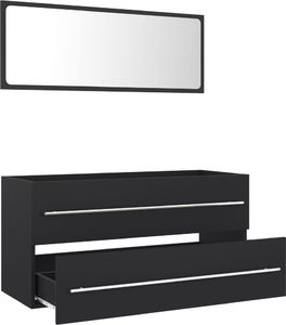 vidaXL 2-częściowy zestaw mebli łazienkowych, szary, płyta wiórowa 5