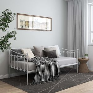 vidaXL Rama sofy, biała, metalowa, 90x200 cm 1