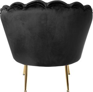 Szchara Fotel Muszelka SHELL na złotych nogach CZARNY dsw 11