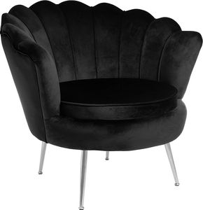 Szchara Fotel Muszelka SHELL na złotych nogach CZARNY dsw 12