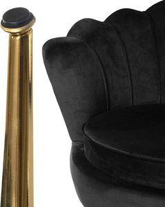 Szchara Fotel Muszelka SHELL na złotych nogach CZARNY dsw 3