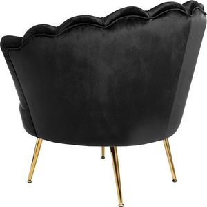 Szchara Fotel Muszelka SHELL na złotych nogach CZARNY dsw 4