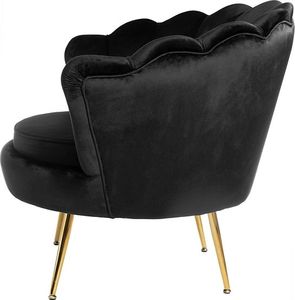 Szchara Fotel Muszelka SHELL na złotych nogach CZARNY dsw 5