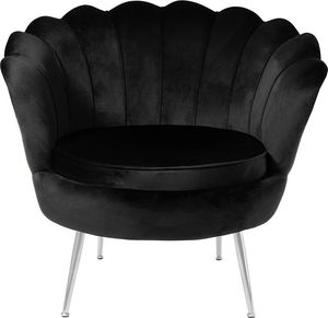 Szchara Fotel Muszelka SHELL na złotych nogach CZARNY dsw 8