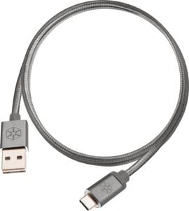 Kabel USB SilverStone USB-A - USB-C 1 m Szary (52028) 1