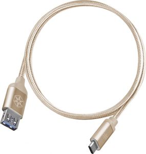 Kabel USB SilverStone USB-A - USB-C 0.5 m Złoty (52033) 1