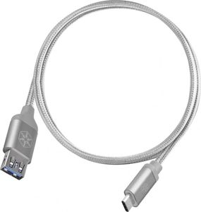 Kabel USB SilverStone USB-A - USB-C 0.5 m Srebrny (52034) 1