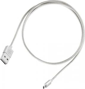 Kabel USB SilverStone USB-A - microUSB 1 m Srebrny (52009) 1