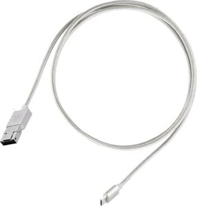 Kabel USB SilverStone USB-A - microUSB 1 m Srebrny (52012) 1