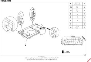 Halmar Sofa ROBERTO ciemno szara rozkładana 14