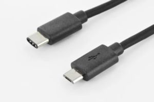 Kabel USB Ednet USB-C / microUSB (M/M) 1.8m Czarny (84316) 1