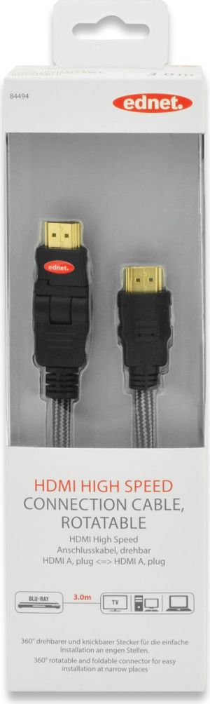 Kabel Ednet HDMI - HDMI 3m czarny (84494) 6