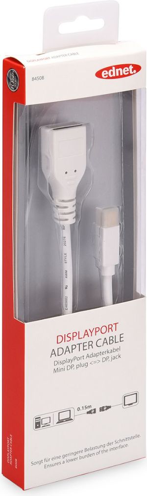 Adapter AV Ednet DisplayPort Mini - DisplayPort biały (84508) 2