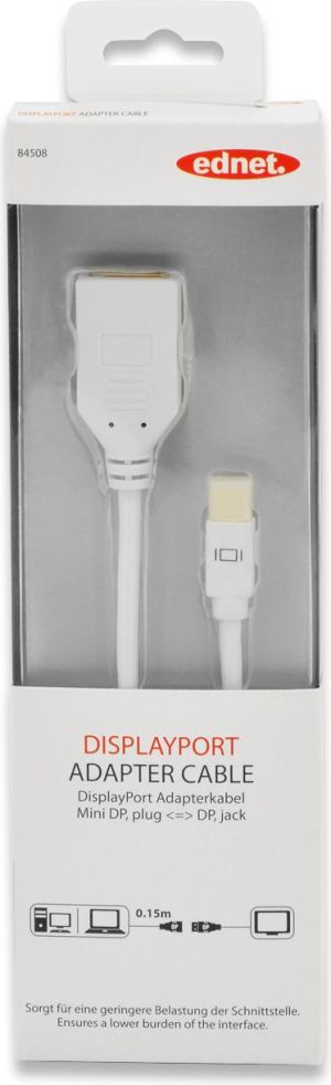 Adapter AV Ednet DisplayPort Mini - DisplayPort biały (84508) 3
