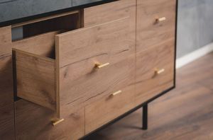 Skandica Komoda MAUD czarna/dąb 12