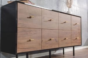 Skandica Komoda MAUD czarna/dąb 7