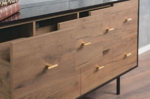 Skandica Komoda MAUD czarna/dąb 10