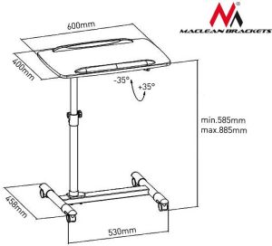 Maclean Wózek do laptopa projektora na kółkach MC-671 8