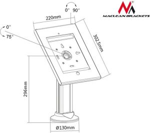 Stojak Maclean Reklamowy, biurkowy z blokadą dla iPad 2/3/4/Air/Air2 (MC-677) 6