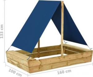 vidaXL Piaskownica z daszkiem 160x100 cm (3059957) 5