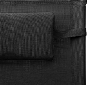 vidaXL Leżak bujany tworzywo textilene czarno-szary 6