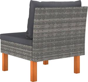 vidaXL Sofa środkowa polirattan i lite drewno eukaliptusowe 4