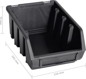 vidaXL 96-częściowy organizer na panelach ściennych, czerwono-czarny 7