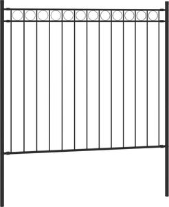 vidaXL Ogrodzenie stalowe do ogrodu, 1,7 x 0,8 m, czarne 2