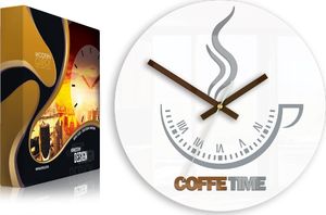 ModernClock Zegar ścienny Coffee Time ver.II BIAŁA ULTRA CICHY 1