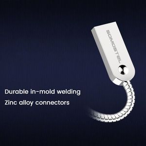 Kabel USB Somostel USB-A - microUSB 1 m Srebrny (SMS-BJ01) 5