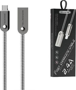 Kabel USB Somostel USB-A - microUSB 1 m Srebrny (SMS-BJ01) 8