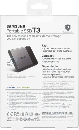 Dysk zewnętrzny SSD Samsung SSD 250 GB Szaro-czarny (MU-PT250B/EU) 7