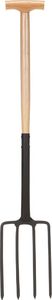 vidaXL Widły ogrodnicze, uchwyt w kształcie litery T, stal i drewno 2