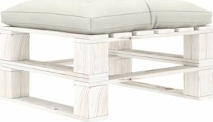 vidaXL Ogrodowy stołek z palet z beżową poduszką, drewniany 1