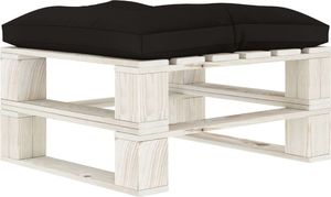 vidaXL Ogrodowy stołek z palet z czarną poduszką, drewniany 1