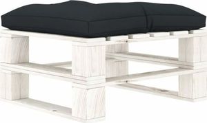vidaXL Ogrodowy stołek z palet z antracytową poduszką, drewniany 1