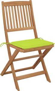 vidaXL Składane krzesła ogrodowe 6 szt., z poduszkami, drewno akacjowe 3