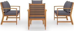 vidaXL 5-cz. zestaw wypoczynkowy do ogrodu, poduszki, drewno akacjowe 2