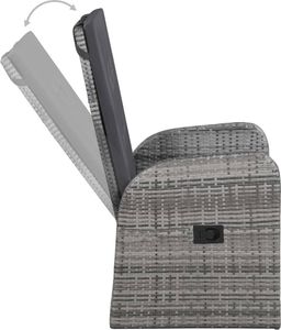 vidaXL 3-częściowy zestaw mebli ogrodowych, szary 4