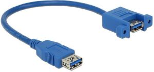 Kabel USB Delock USB-A - USB-A 0.25 m Niebieski (85111) 1