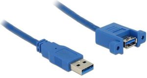 Kabel USB Delock USB-A - USB-A 1 m Niebieski (85112) 1