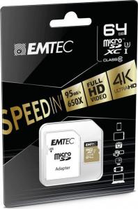 Karta Emtec Speedin Pro MicroSDXC 64 GB Class 10 UHS-I/U3 A1 V30 (ECMSDM64GXC10SP) 2
