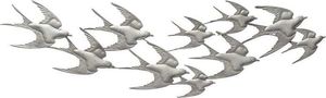 Art-Pol Ozdoba Ścienna Ptaki Srebrny Metal Wymiary 32x99x1 1