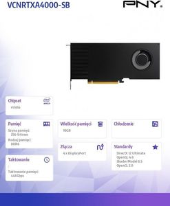 Karta graficzna PNY RTX A4000 16GB GDDR6 (VCNRTXA4000-SB) 6