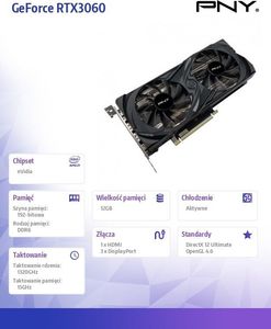 Karta graficzna PNY GeForce RTX 3060 Uprising 12GB GDDR6 (VCG306012DFMPB) 5