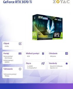Karta graficzna Zotac GeForce RTX 3070 Ti AMP Holo 8GB GDDR6X (ZT-A30710F-10P) 8