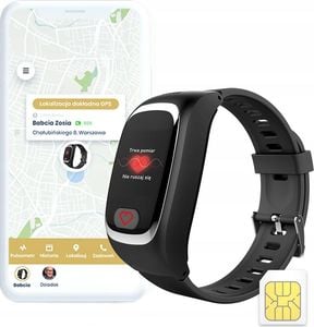Smartwatch Bezpieczna Rodzina Plus opaska dla Seniora Czarny 1