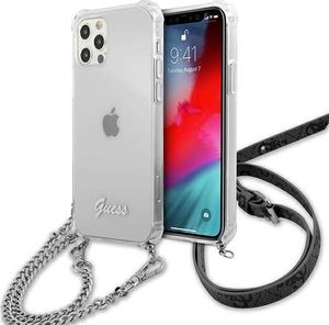 Guess Guess GUHCP12MKC4GSSI iPhone 12/12 Pro 6,1" Transparent hardcase 4G Silver Chain 1
