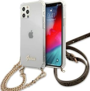 Guess Guess GUHCP12LKC4GSGO iPhone 12 Pro Max 6,7" Transparent hardcase 4G Gold Chain 1