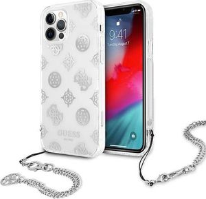 Guess Guess GUHCP12LKSPESI iPhone 12 Pro Max 6,7" srebrny/silver hardcase Peony Chain Collection 1